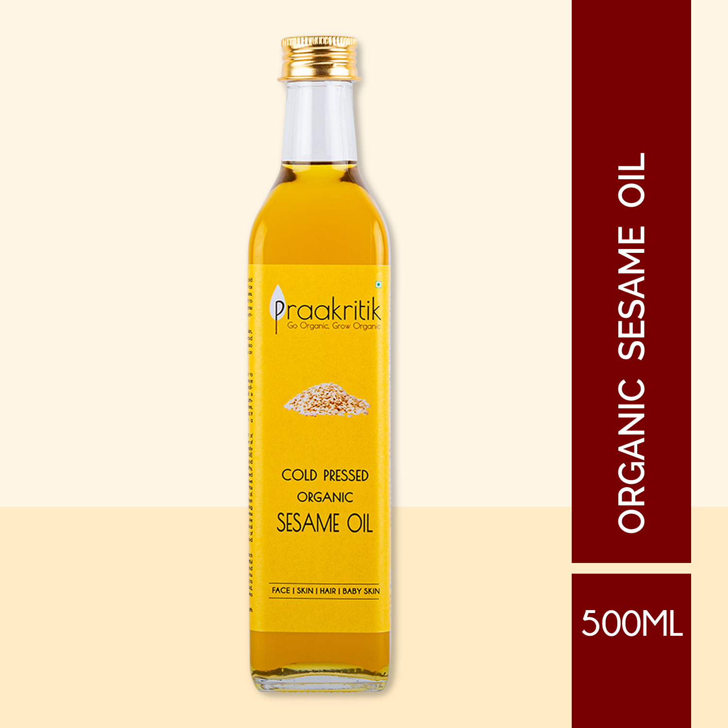 Organic Cold Pressed Sesame Oil | 500 ml | Praakritik